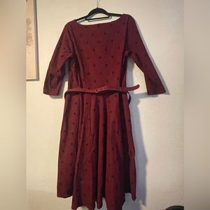 Unique vintage Maroon Swing Dress